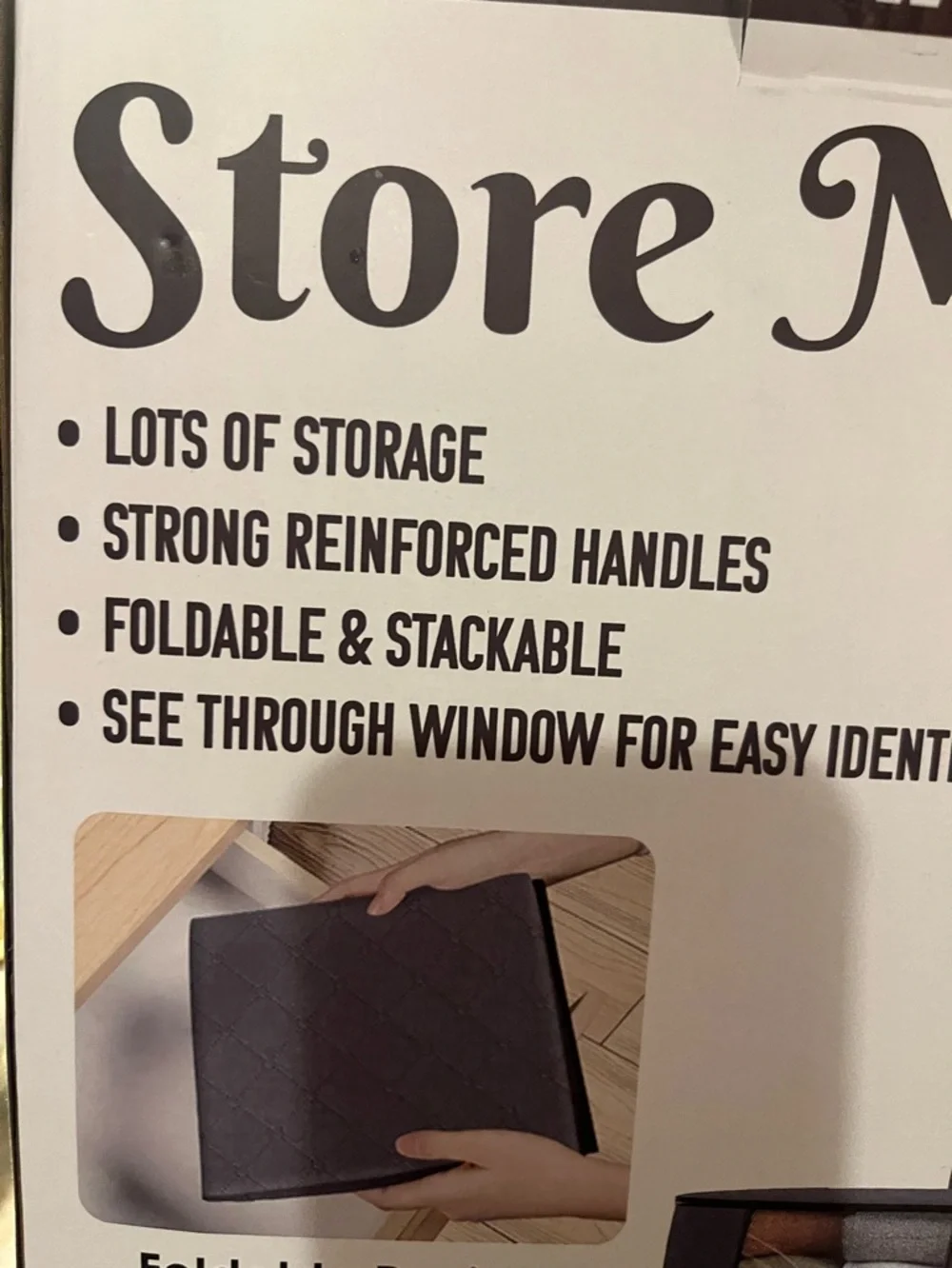 Gray Fabric Storage Bin - Large Home Organizer. Foldable. Light Weight
